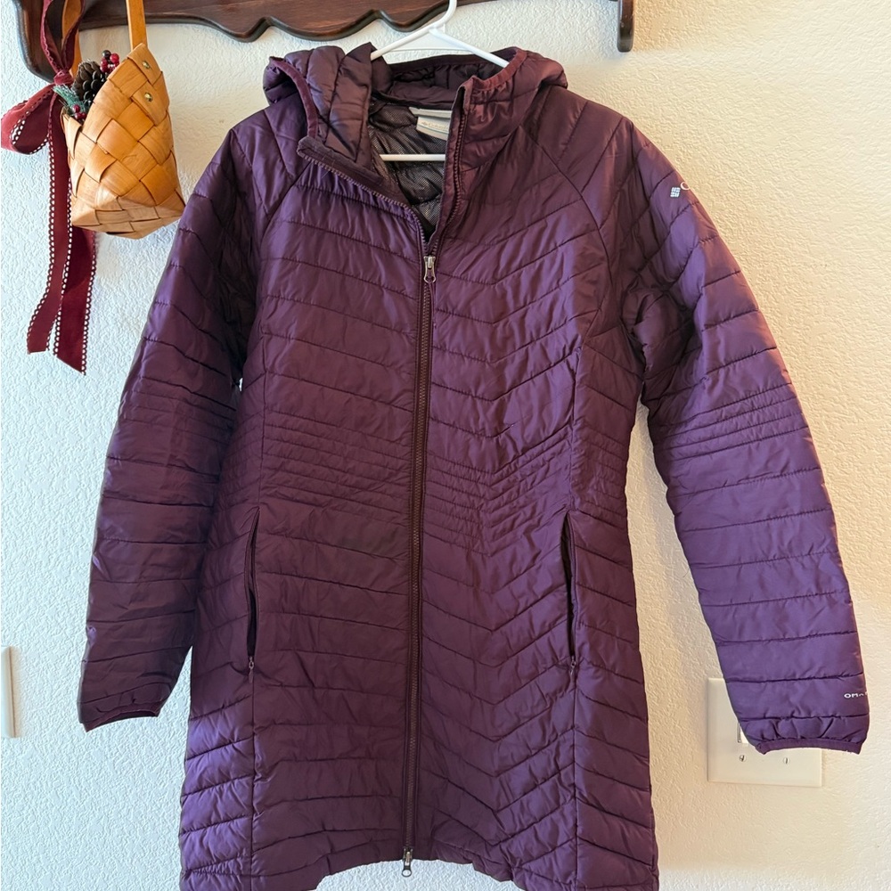 Columbia Women's Hooded Quilted Long Puffer Jacket - Plum